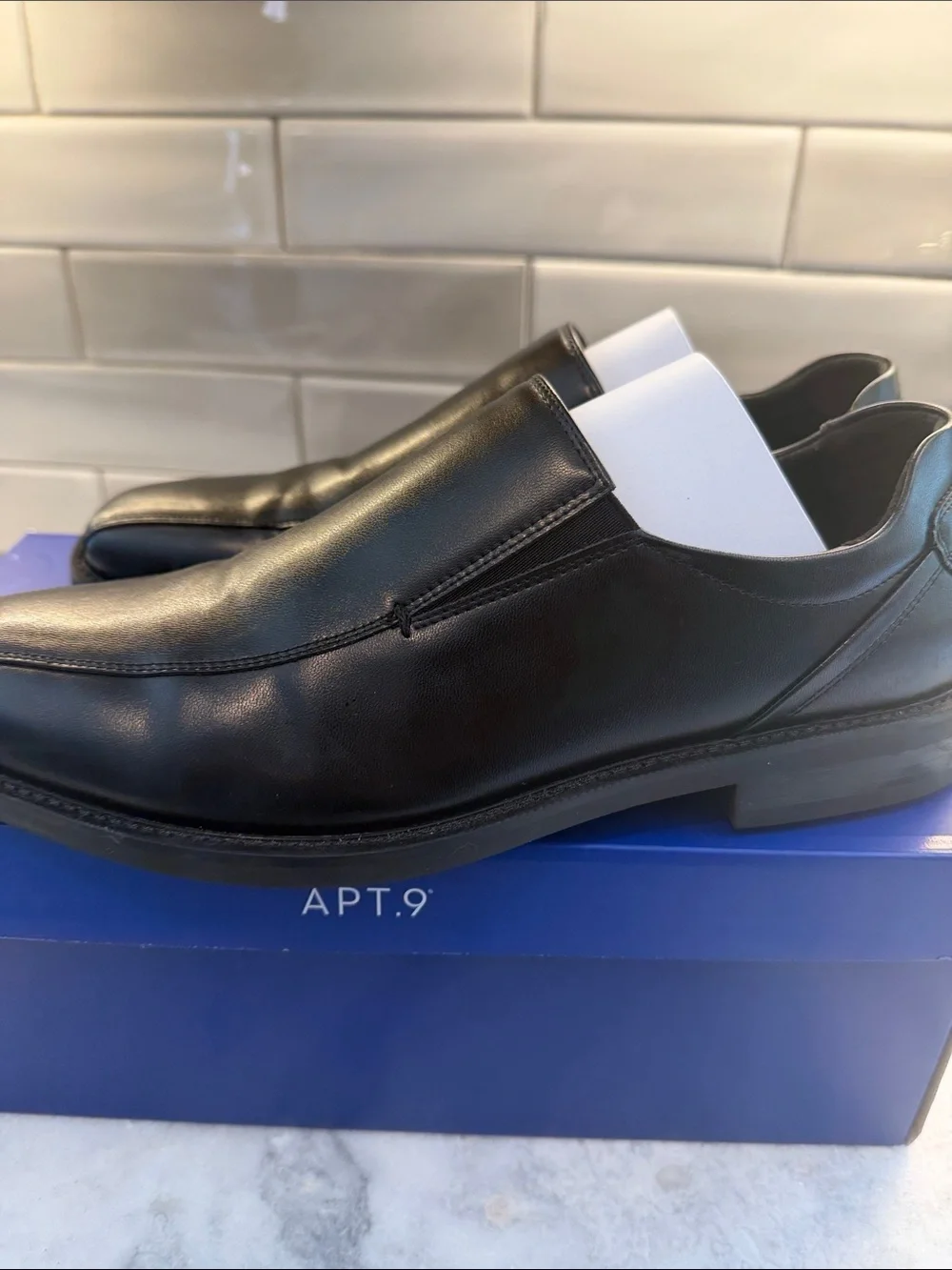 Apt. 9 Black Men's Black Kingman slip on dress shoes size 9.5 - Picture 6 of 9